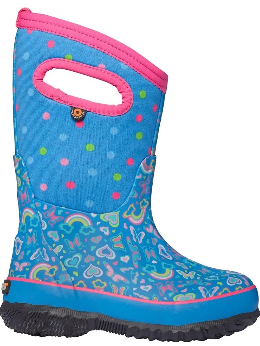 BOGS Rainbow Heart Butterfly Winter Boots Sz 13